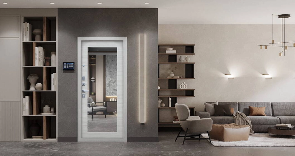 Стальная дверь "Агата с зеркалом"