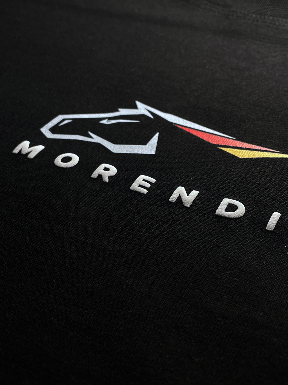 Футболка с комбинированной печатью для компании тюнинга и детейлинга MORENDI (DTF + 3D Puff)