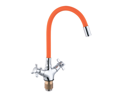 220122-L См-ль 2-руч. для кухни с гибким из. (ОРАНЖ.) ViEiR (10/1шт)