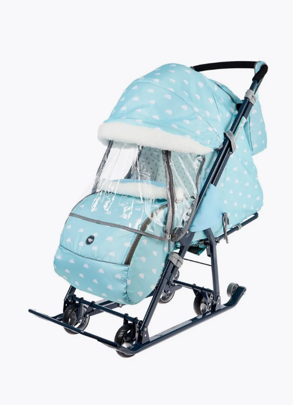 Санки-коляска Nika Kids 7.1Б (НД7-1Б), голубой с облаками
