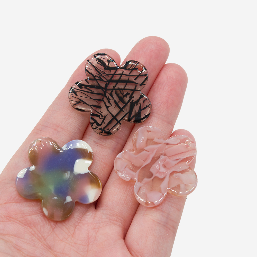 Подвеска "Цветок", 29мм, микс цветов, акрил