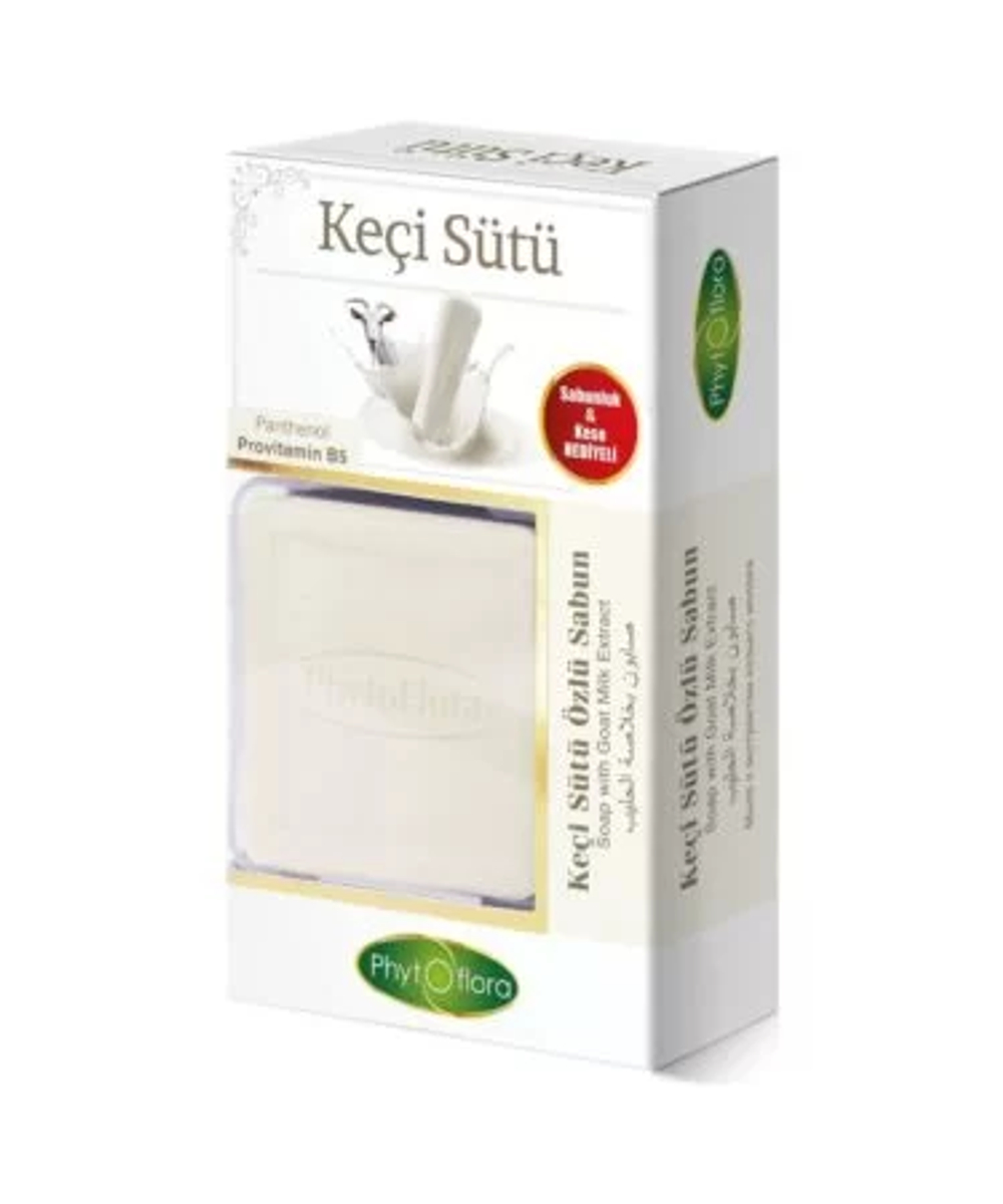 Мыло с экстрактом козьего молока с тур. мочалкой, PhytOflora, 125гр