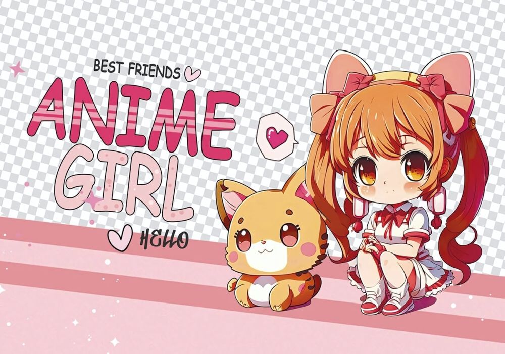 Настольное покрытие д/лепки, пластик 430/640 &quot;Anime girl 2024&quot; (Пчелка)
