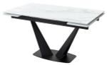 Стол М-City DISAUR Ниагара 140 Белый мрамор, стекло, Черный