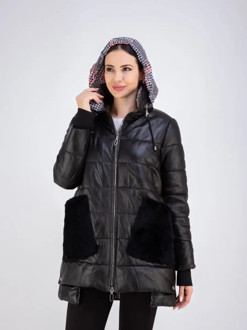 Пальто кожаное из натуральной кожи