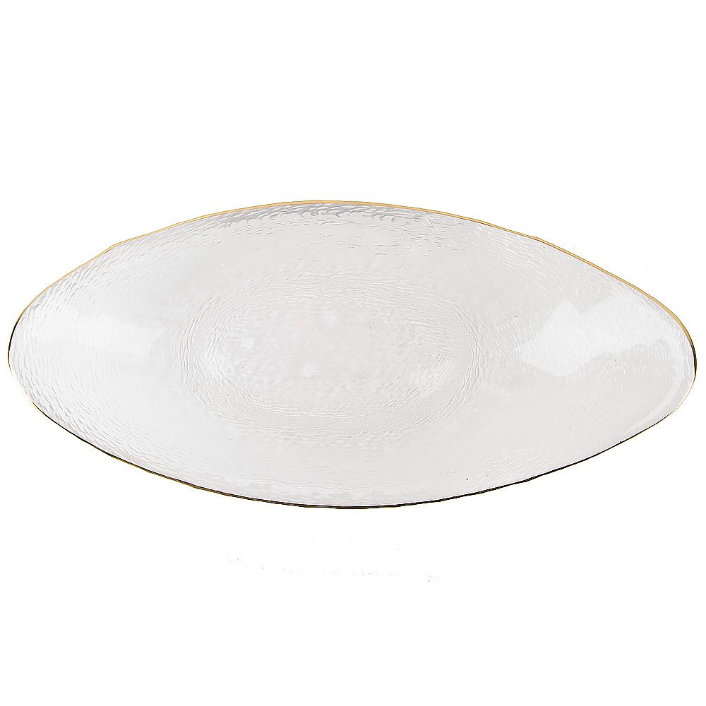 Блюдо сервировочное "Frost stripe" (белое) 30*14*5,5см (стекло) (транспортная упаковка)