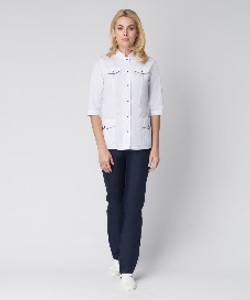 Костюм женский Орхидея (тк.ТиСи), белый/т.синий