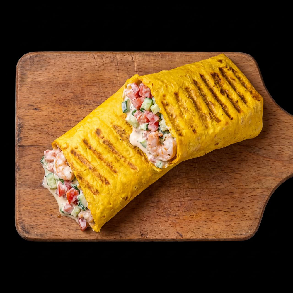 Шаверма с тигровой креветкой в азиатском стиле