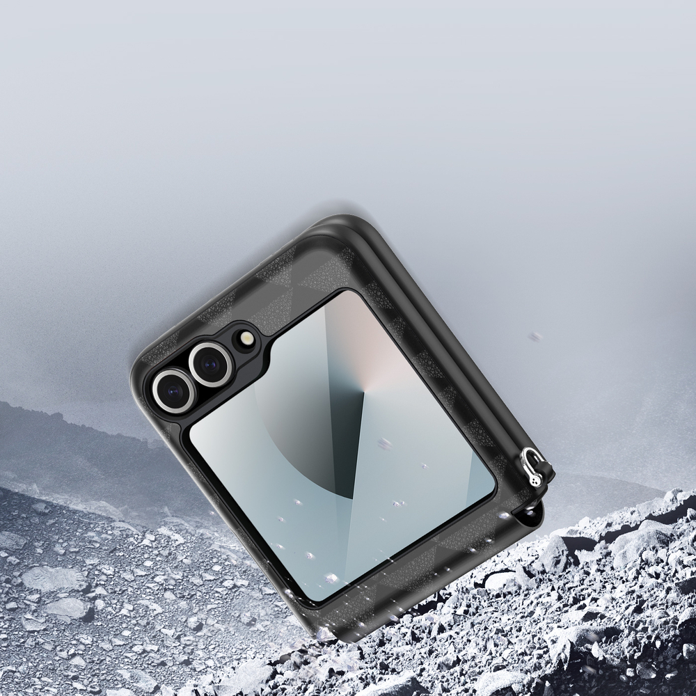 Складной чехол-книжка черного цвета от Dux Ducis для Samsung Z Flip 6, серия Fitt Series Case