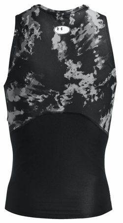 Мужская теннисная футболка Under Armour HeatGear IsoChill Printed Tank - black/white