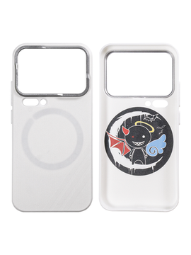 Защитный чехол для Xiaomi 17 Pro c MagSafe белый с серебристой рамкой (White-Silver)