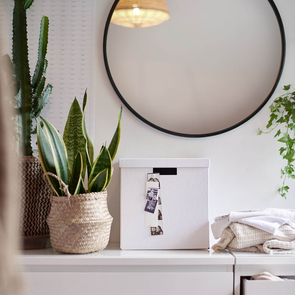 Коробка с крышкой IKEA TJENA (ТЬЕНА ), Белый, 32х35х32 см