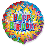 Шар Фольгированный Серпантин и свечи (Ассорти)