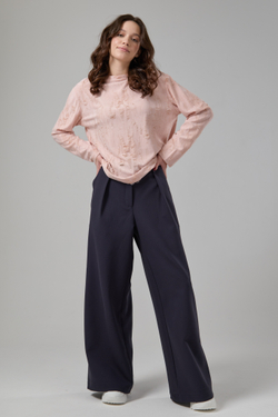 Брюки палаццо синие