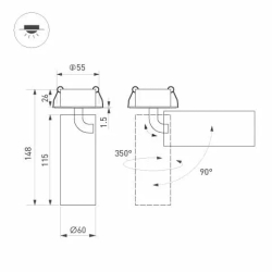Светильник SP-GABI-BUILT-FLAP-R60-12W Warm3000 (WH, 60 deg, 230V) (Arlight, IP40 Металл, 5 лет) 052357