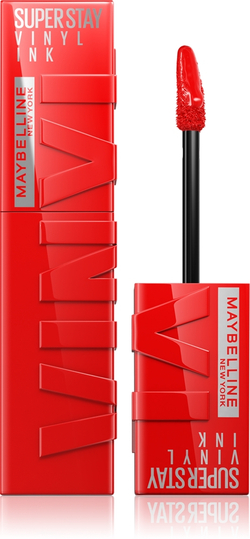 MAYBELLINE NEW YORK SuperStay Vinyl Ink - Долговременная помада в жидкой форме 25 RED HOT, 4 ml