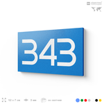 Номер на дверь 343, табличка на дверь для офиса, квартиры, кабинета, аудитории, склада, голубая 120х70 мм, Айдентика Технолоджи