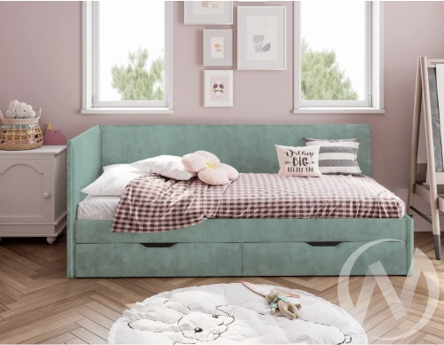 Кровать Лео 0;8 КР-49 (белый/эвкалипт)