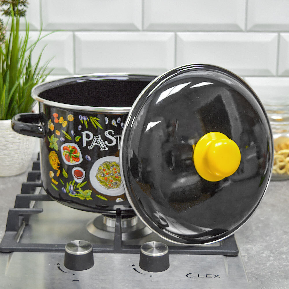 Кастрюля 5,5л "Pasta" черная