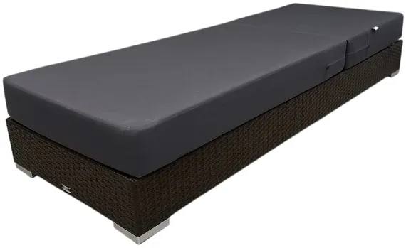Шезлонг с матрасом Mantera, коричневый, серый