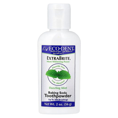 Eco-Dent, ExtraBrite®, зубной порошок из пищевой соды, без фторидов, ослепительная мята, 56 г (2 унции)