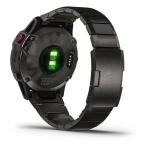 Спортивные наручные часы Garmin Fenix 6 Pro Solar титановый DLC карбон с DLC титановым ремешком 010-02410-23