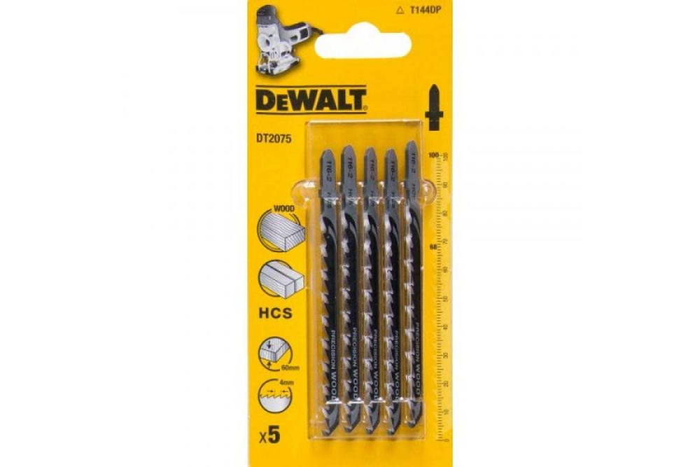 Пилки HCS по дереву 100х68х4.0 мм, T144DP, 5 шт. DEWALT DT2075