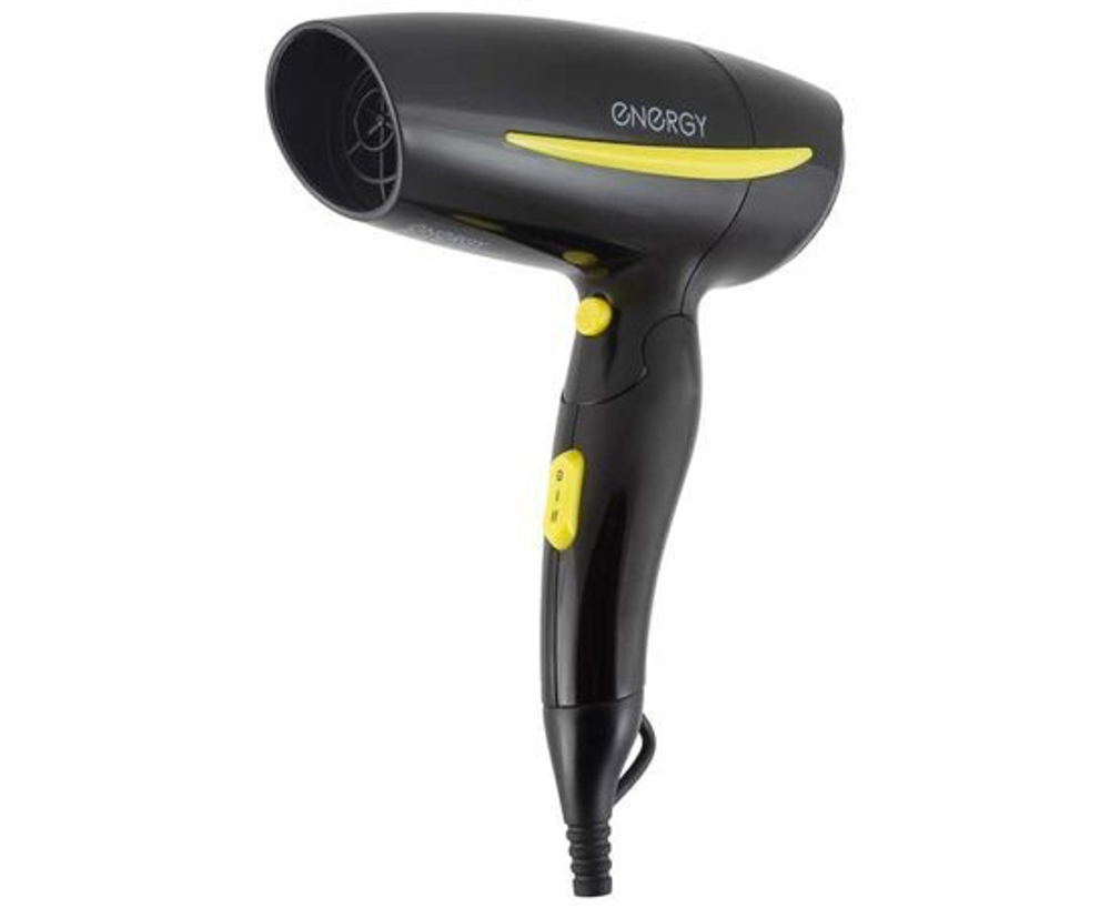 Фен Energy EN-859 Черный, 1,2кВт, 2 режима, складная  ручка