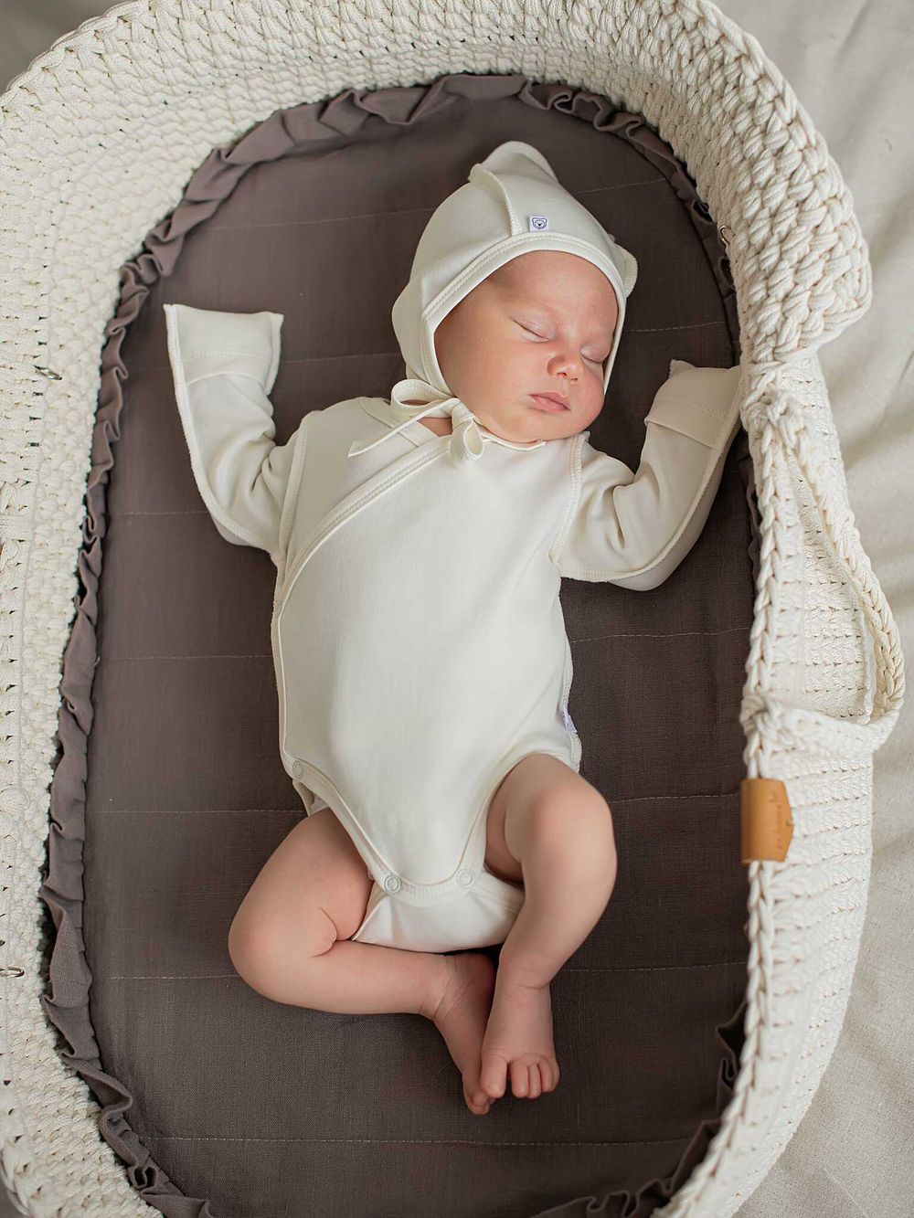 Боди-кимоно с наружными швами "Молоко" 0+