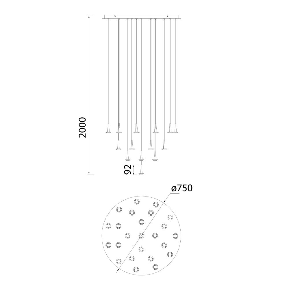 8937+24PL Люстра подвесная ANDROMEDA