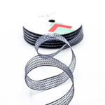 Лента Органза 2,5см х 22м в полоску (Люкс) (Синий)