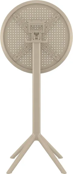 Стол пластиковый барный складной Sky Ø60 бежевый