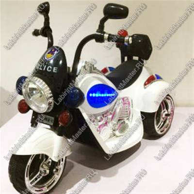 Детский электромотоцикл "Police Bike" белый