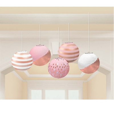 Фонарик бум Розовое золото 12,7 см 5шт