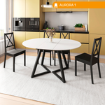 Стол AURORA 1, цвет белый матовый/ черное дерево