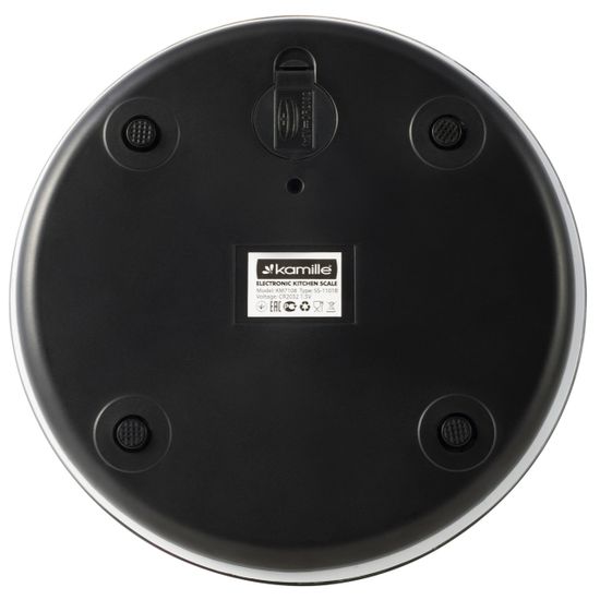 Весы кухонные электронные Kamille KM-7108 (круглые 18,5х18,5х2 см) стеклянные