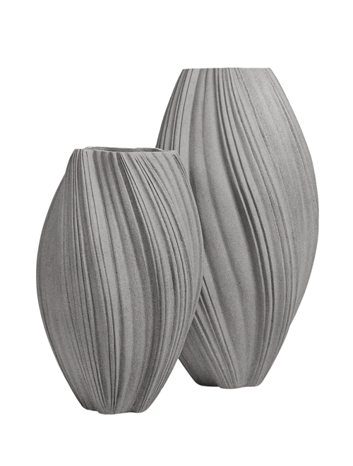 Кашпо TREEZ Effectory - Dune - Высокая Design-ваза - Дымчато-серый песок