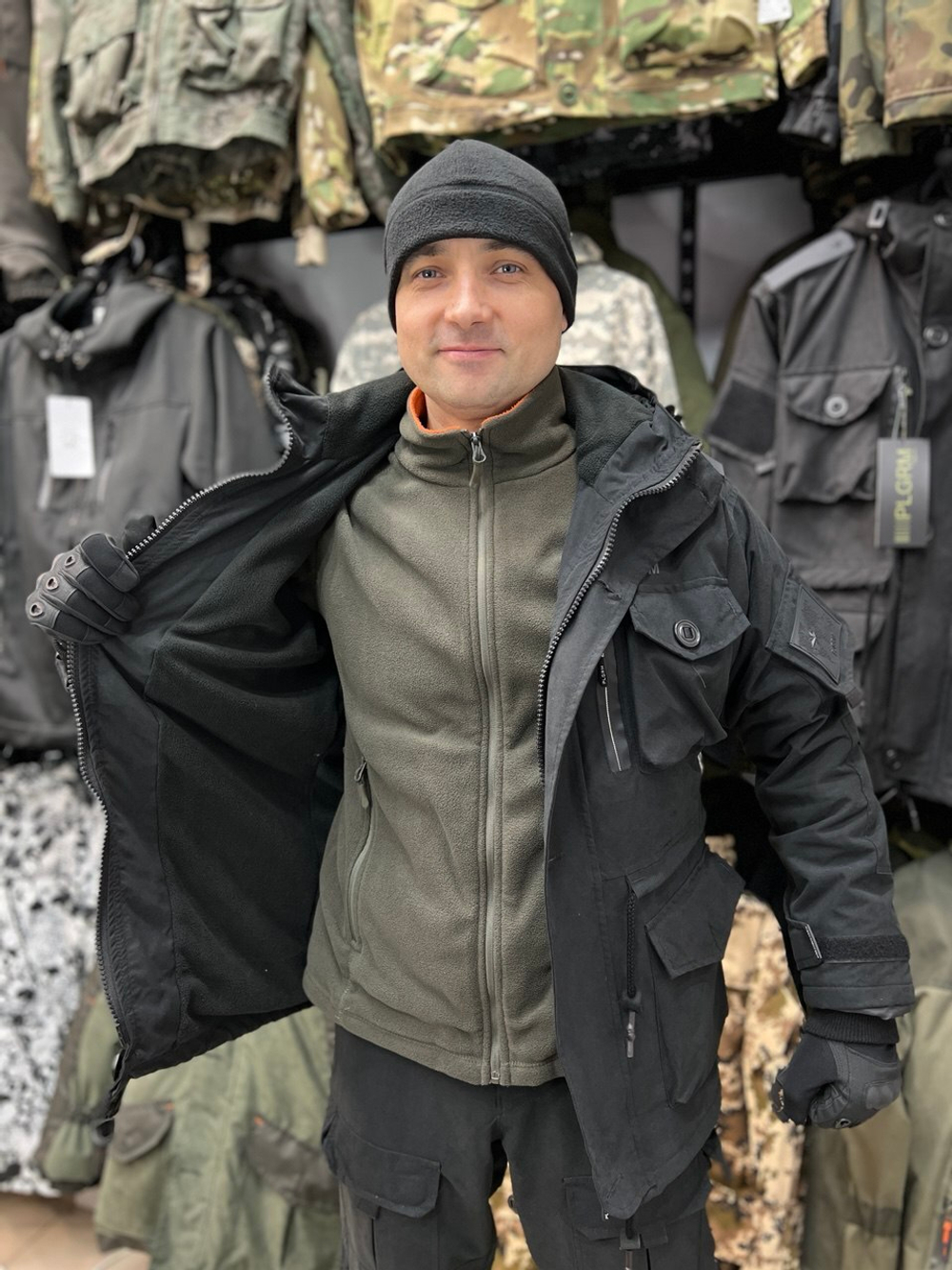 Костюм Горка 7 демисезонный "Черный" ткань Финляндия, Пилигрим