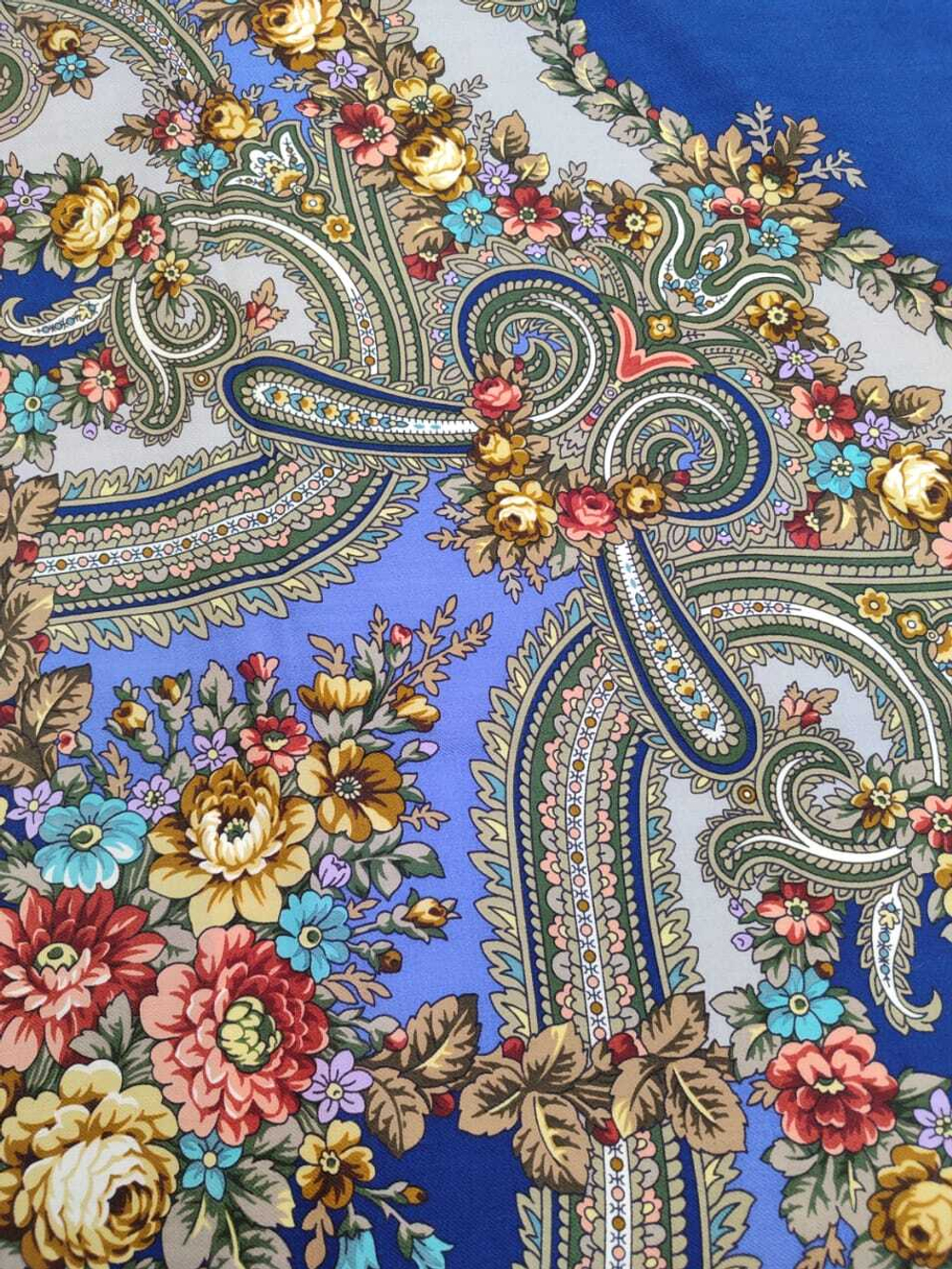 Павловопосадский платок Небесный 391-14