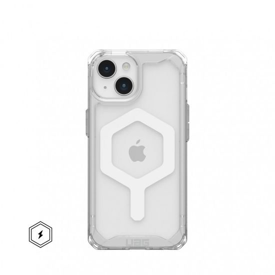 Чехол с поддержкой MAGSAFE Uag Plyo для iPhone 15 Plus 6.7", цвет прозрачный/белый (Ice/White)