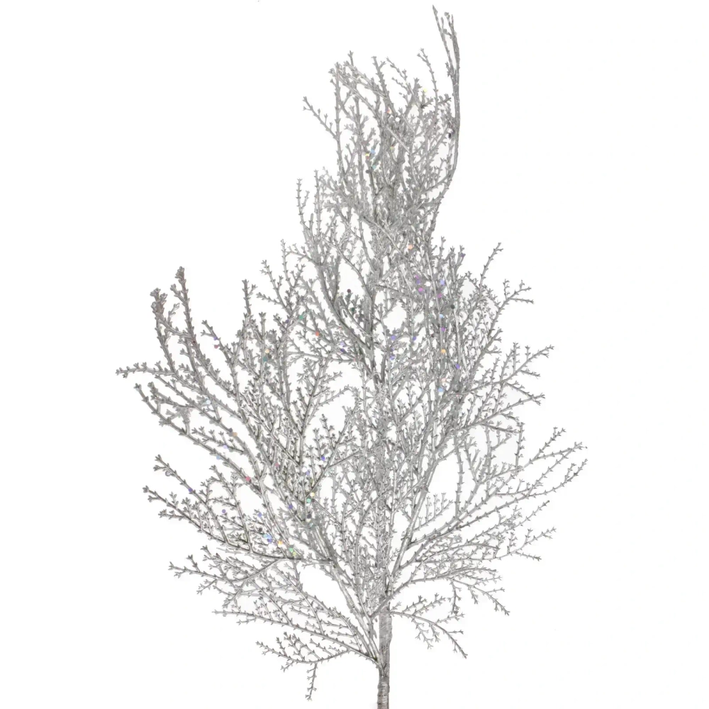 Ветка декоративная «Симфония леса» 80 см, Серебро