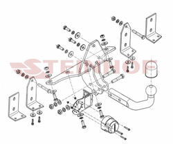 Фаркоп Steinhof S-018 для Saab 9-5 1997-2011(паспорт и сертификат в комплекте)(без электрики)