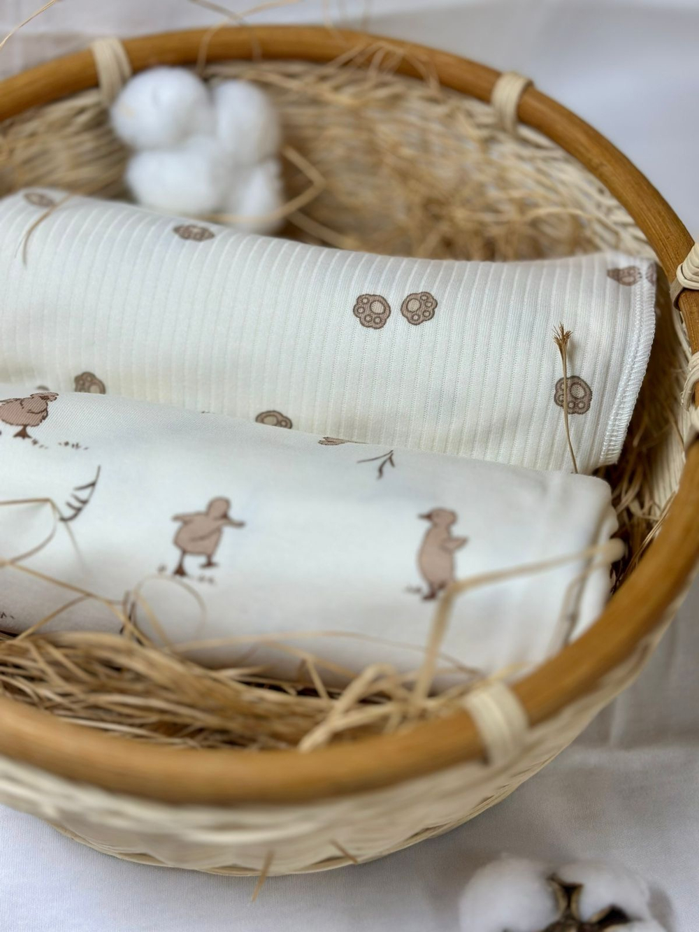 Пеленка в рубчик Лапки 85*130