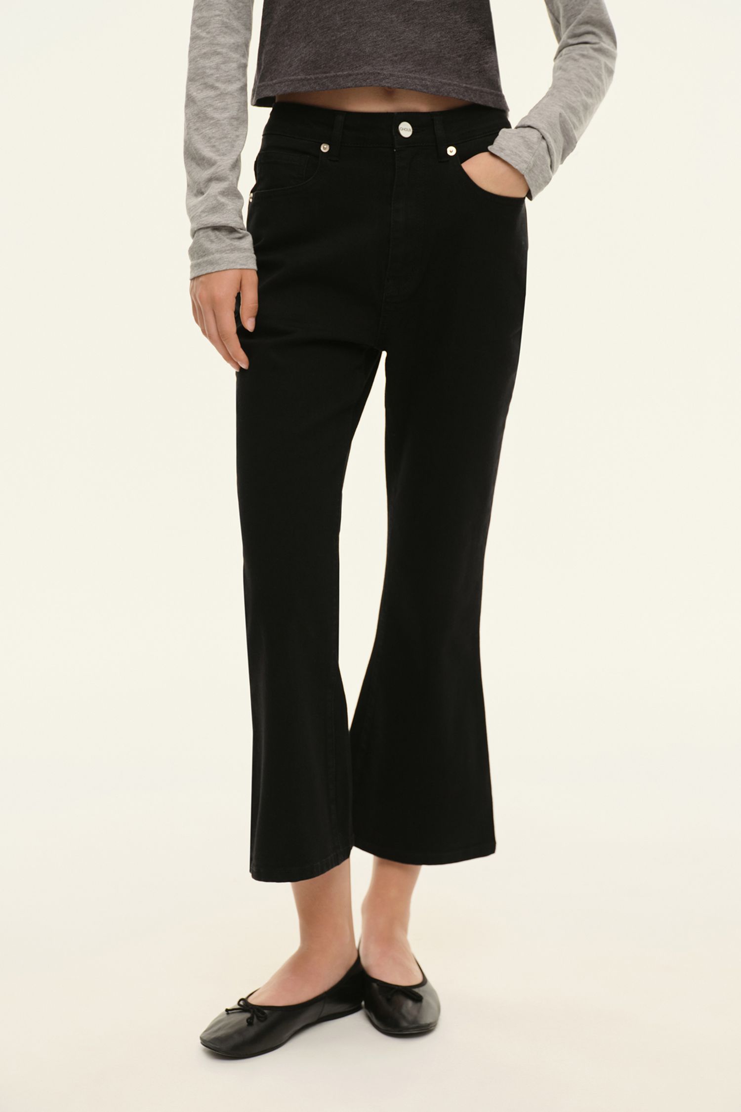 Джинсы укороченные (Brigitte), черные