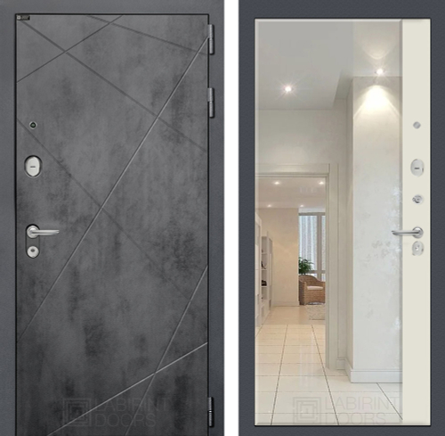 Лофт зеркало Панорама ванилла веллюто