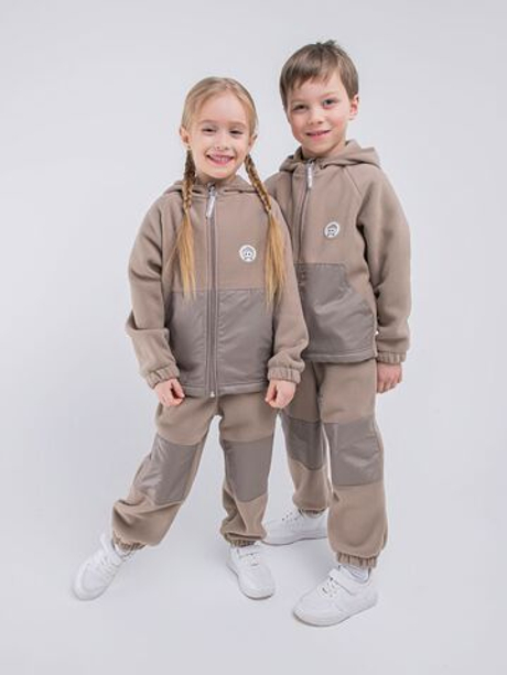 Костюм флисовый со вставками "Кофейный"