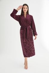 Халат женский махровый 4180 бордовый  NUSA Турция