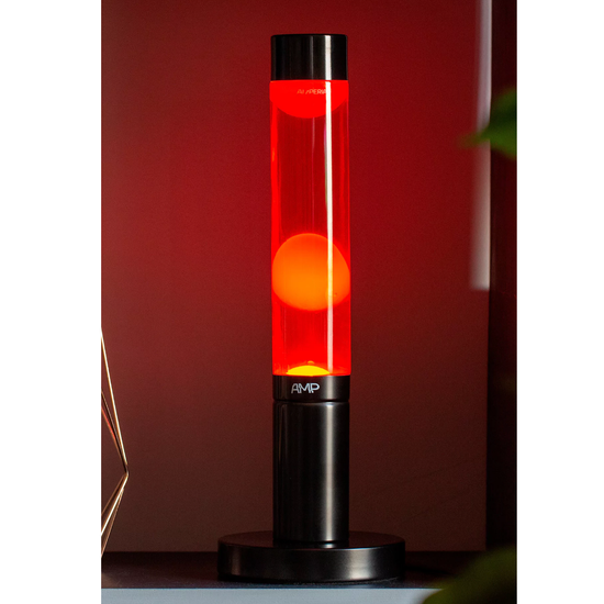 Лава лампа Amperia Slim Желтая, Красная, корпус черный (39 см)