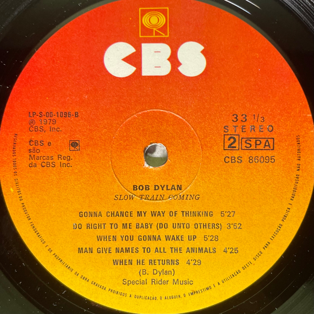 Bob Dylan ‎– Slow Train Coming (Португалия 1979г.)