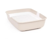 Лоток для кошек (с сеткой) (бело-бежевый) (комплект 5 шт)